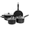 Gibson Home® Newton 7-Piece Black Carbon Steel Cookware Set